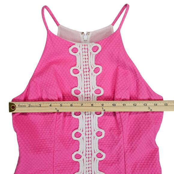 Lilly Pulitzer Shirt Womens Size 4 Pink Annabelle Halter Top Retro 60s Preppy - Picture 14 of 14